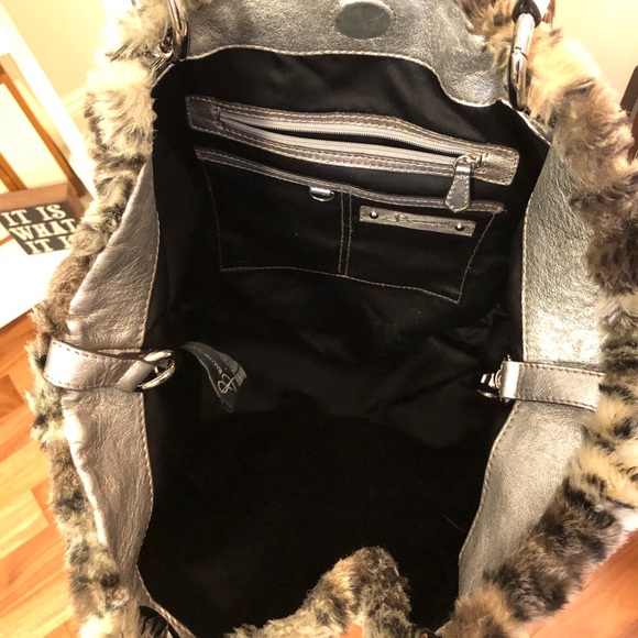 Vintage B Makowsky faux cheetah tote bag - Picture 3 of 8